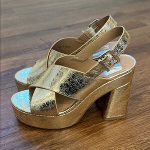 DV by Dolce Vita Shimmering Gold Platform Heels